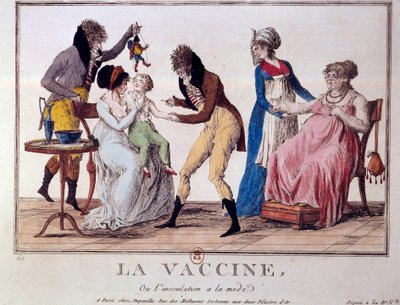 Rokote tai rokotus on muodikasta. Kaiverrus 1800-luvun alusta. Paris, B.N. tekijältä Unknown artist