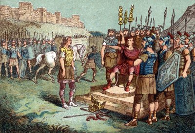 Vercingétorix, gallialainen johtaja, meni Julius Caesarille vuonna 52 eKr. tekijältä Unknown artist