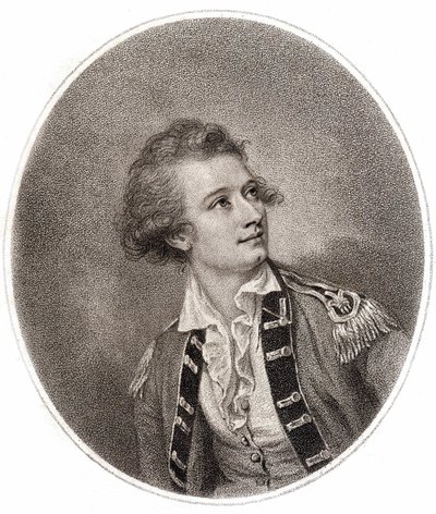 Vicente Lunardi, italialainen ilmailumies, joka teki ensimmäisen ilmapallon nousun Englannissa 14. syyskuuta 1784. Kaiverrus 1700-luvun lopulta. tekijältä Unknown artist
