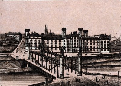 Wien (Wien), Itävalta: näkymä prinssi Rudolphen arsenaalista ja Augartenin sillasta. kirjassa "" Maailma havainnollistaa 168 näkymää"" Päiväämätön (1800-luvun loppu) tekijältä Unknown artist