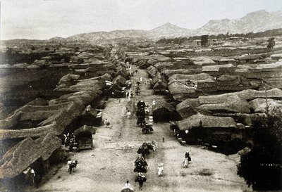 Näkymä Chongro Avenuelle Soulissa (Korean pääkaupunki) 1800-luvulla (näkymä Chongro Avenuelle Soulissa, Korean pääkaupungissa tekijältä Unknown artist