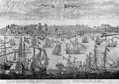 Näkymä Lissaboniin, kaiverrus, Portugali tekijältä Unknown artist