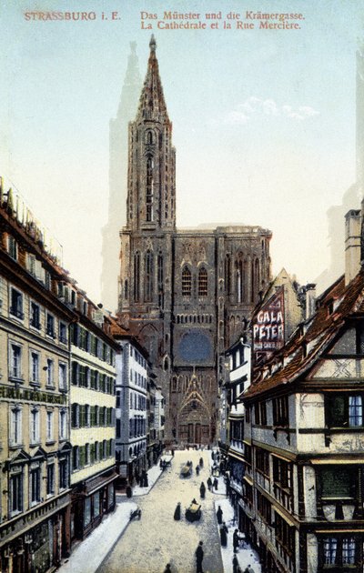Näkymä Strasbourgin katedraalille 1800-luvun lopulla tekijältä Unknown artist