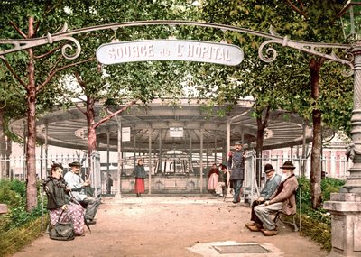 Näkymä Vichyn sairaalasta: Sairaalan lähde. Photochrome sd. v. 1890. tekijältä Unknown artist