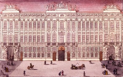 Näkymä keisarilliseen kansliaan Wienissä, Itävallassa Kaiverrus vuodelta 1820 tekijältä Unknown artist