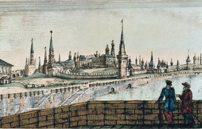Näkymä Kremliin Moskovassa Edouard de Montulen "Travels" -sarjasta tekijältä Unknown artist