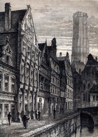 Näkymä Mechelenin kaupunkiin Belgiassa - Näkymä Mechelenin kaupunkiin Belgiassa - n. 1867 tekijältä Unknown artist