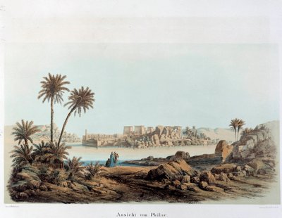 Näkymä Philaen saarelle Egyptissä. 1800-luvun Pariisi, Ranskan korkeakoulu tekijältä Unknown artist