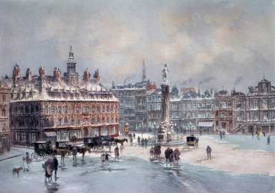 Näkymä Lillen suuresta paikasta Tuntematon kirjailija. 1800-luvun Pariisi, B.N. tekijältä Unknown artist