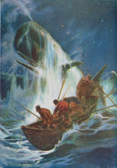 Valaanpyynti (väri litho) tekijältä Unknown artist