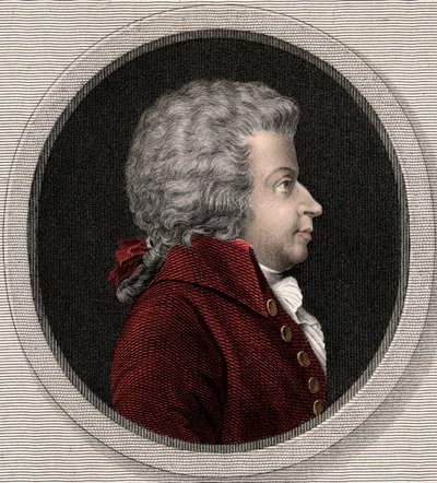 Wolfgang Amadeus Mozart 1756-1791 - kaiverrus - 1800-luku tekijältä Unknown artist