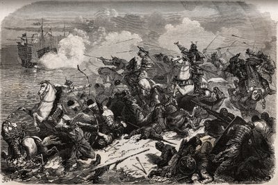 Yori Omo ja samurai-armeija torjuvat mongolien hyökkäyksen vuonna 1274 Qubilain (Kubilai Khan, Mongolian Yuan-dynastian (1215-1294) ensimmäinen keisari) johtaman mongolien hyökkäyksen, mutta taifuunit (kami kaze: jumalten tuuli) torjuvat ja kaatavat mongol tekijältä Unknown artist