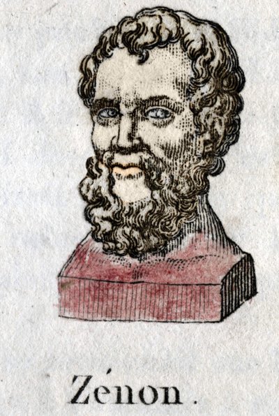 Zenon de Cition (jae 335 - jae 264 eKr.), kreikkalainen filosofi. kaiverrus vuodelta 1822. tekijältä Unknown artist