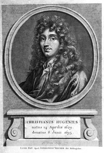 muotokuva Christiaan Huygensista. Hollantilainen fyysikko ja matemaatikko (1629-1695). 1800-luvun kaiverrus tekijältä Unknown artist
