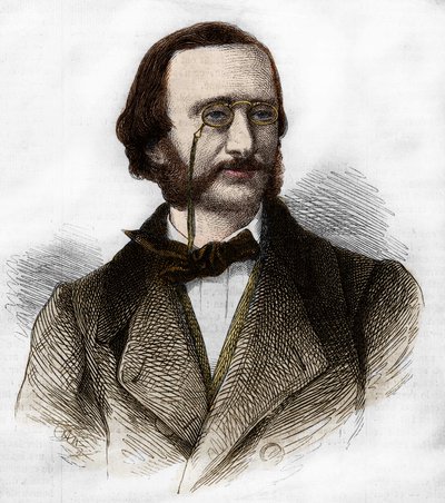muotokuva Jacques Offenbachista (1819-1880), saksalainen säveltäjä, kansalaistettu ranskalainen. tekijältä Unknown artist