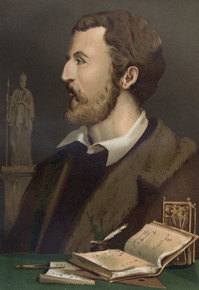 muotokuva Jerome Cardanista italiaksi Gerolamo Cardano (Cardanus Hieronymus) Medecin, matemaatikko, filosofi ja italialainen astrologi (Pavia tekijältä Unknown artist
