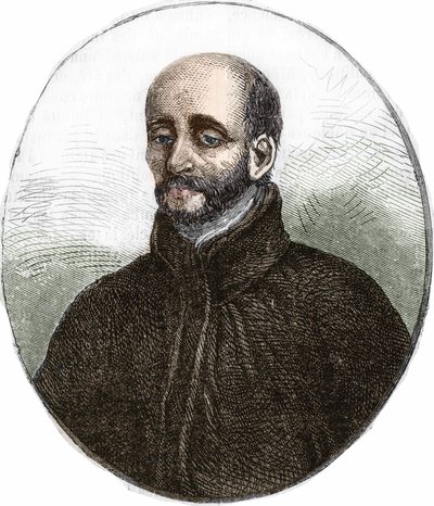 Pyhän Ignatius Loyolalaisen (1491-1556), Jeesuksen seuran perustajan muotokuva. tekijältä Unknown artist
