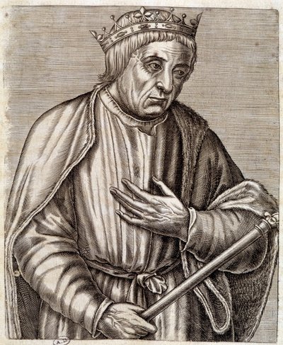 Puolan kuninkaan Kasimir III Suuren muotokuva. 1310-1370. kaiverrus 1600-luvulta. tekijältä Unknown artist