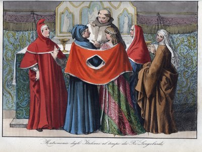italialaisten avioliitto Lombard-kuninkaiden aikaan (568-774) - tekijältä Unknown artist