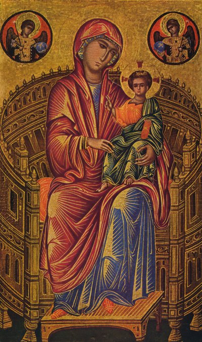 "Tronisoitu Madonna ja lapsi", 1260-1280 tekijältä Unknown Byzantine school