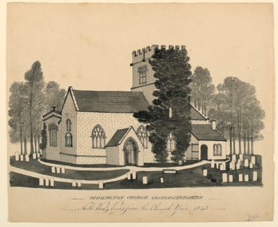 Oddington Church Yard, Gloucestershire, North West View tekijältä Unknown, English