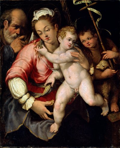 "Pyhä perhe Johannes Kastajan kanssa", 1500-luku. tekijältä Unknown Old Master