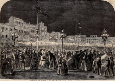 Ensimmäisen italialaisen kansallisfestivaalin juhlallisuudet Firenzessä tekijältä Unknown artistUnknown artist