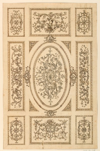 Piirustus, kattosuunnittelu, n. 1750 tekijältä Unknown artistUnknown artist