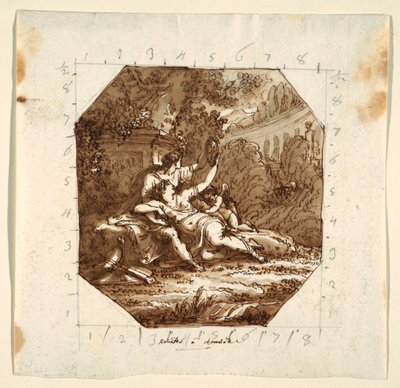 Piirustus, kattosuunnittelu Rinaldon ja Armidan kanssa, Palazzo Milzetti, Faenza, 1804-05. tekijältä Unknown artistUnknown artist