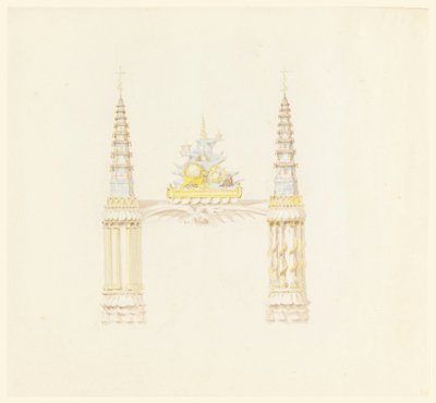 Piirustus, savupiippu, musiikkihuoneen länsiseinä, n. 1820. tekijältä Unknown artistUnknown artist