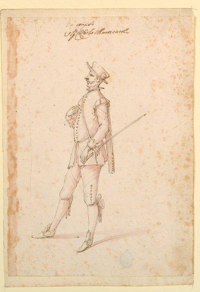 Piirustus, pukusuunnittelu: n. 1720. tekijältä Unknown artistUnknown artist
