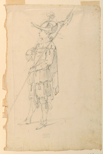 Piirustus, pukusuunnittelu: 1720, n. 1720. tekijältä Unknown artistUnknown artist