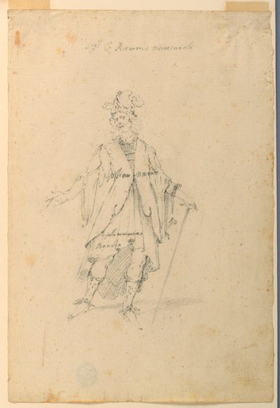 Piirustus, pukusuunnittelu: 1720, n. 1720. tekijältä Unknown artistUnknown artist