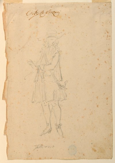 Piirustus, pukusuunnittelu: 1720, n. 1720. tekijältä Unknown artistUnknown artist
