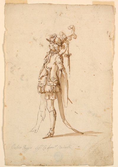 Piirustus, pukusuunnittelu: 1720, n. 1720. tekijältä Unknown artistUnknown artist