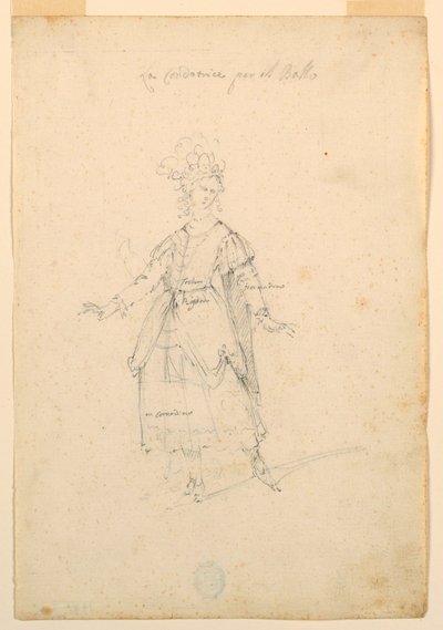 Piirustus, pukusuunnittelu: 1720, n. 1720. tekijältä Unknown artistUnknown artist