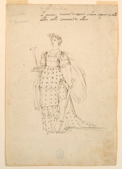 Piirustus, pukusuunnittelu: 1720. tekijältä Unknown artistUnknown artist