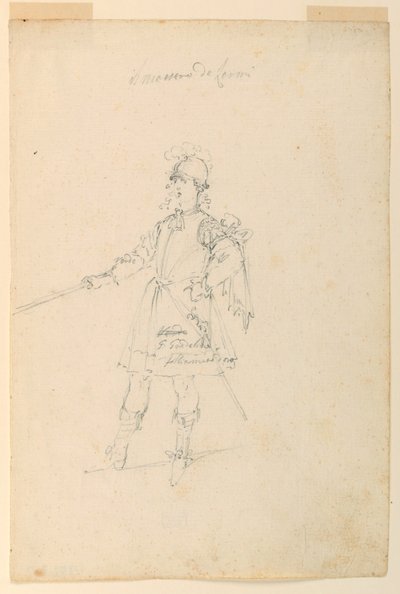 Piirustus, pukusuunnittelu: 1720, n. 1720. tekijältä Unknown artistUnknown artist