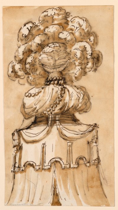 Piirustus, katoksen harjaus, n. 1790. tekijältä Unknown artistUnknown artist