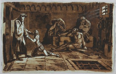Piirros, Kreivi Ugolinon ja hänen poikiensa kuolema, 1815-1823 tekijältä Unknown artistUnknown artist