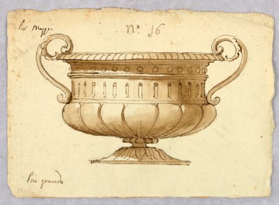 Piirustus, kulhon malli, 1780-1820 tekijältä Unknown artistUnknown artist