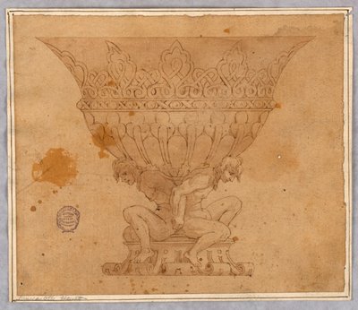 Piirustus, kulhon luonnos, 1700-1900-luku tekijältä Unknown artistUnknown artist