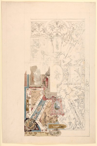 Piirustus, kattosuunnitelma, 1750-1800 tekijältä Unknown artistUnknown artist