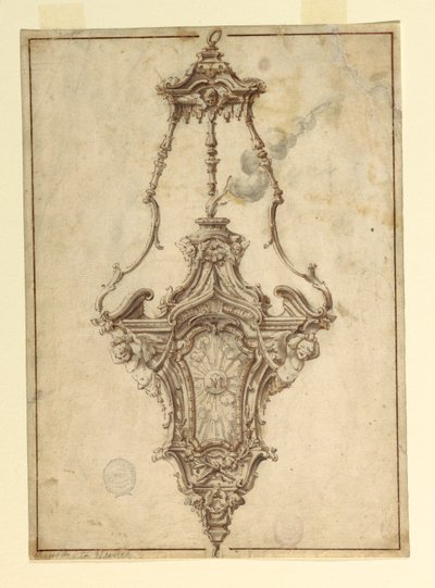 Piirustus, kanisterin luonnos, 1725-1750 tekijältä Unknown artistUnknown artist