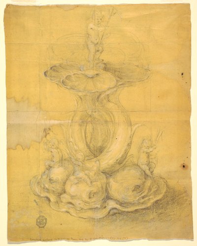Piirustus, keskipisteen suunnittelu, 1630-60 tekijältä Unknown artistUnknown artist