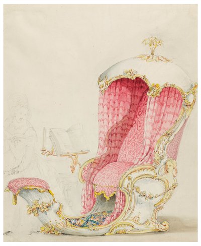 Piirustus, Lounge-istuimen malli, n. 1810. tekijältä Unknown artistUnknown artist