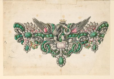 Piirustus, rintakorun malli, 1740-50 tekijältä Unknown artistUnknown artist