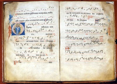 1300-luvun ambrosialaisen liturgian messaali. Pyhän Ambroseksen luvun arkisto, Milano tekijältä Unknown artist