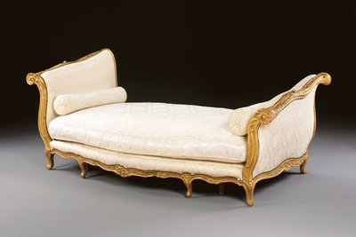 Ludvig XV lit de repos, 1700-luvun puoliväli (kultapuu- ja silkkidamaski) tekijältä Unknown artist