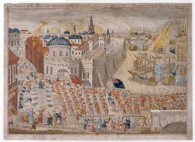 "Earl of Albemarlen ja Sir George Pocockin näkemys Havannan kaupungista ja satamasta 13. elokuuta tekijältä Unknown artist